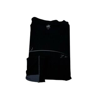 alo Fitness Coolfit Black Gray Colorblock‎ Long Sleeve Crewneck Shirt 2XL
